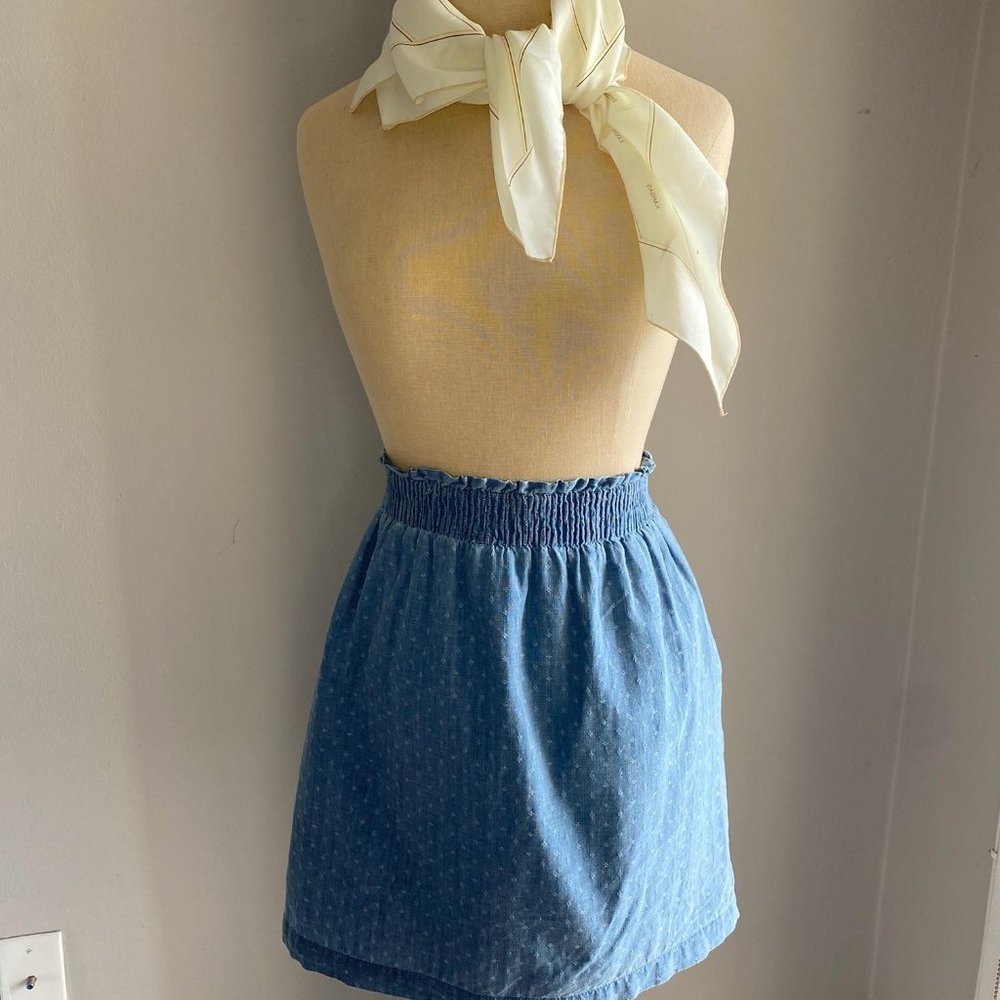 J. Crew Blue Linen Mini Skirt